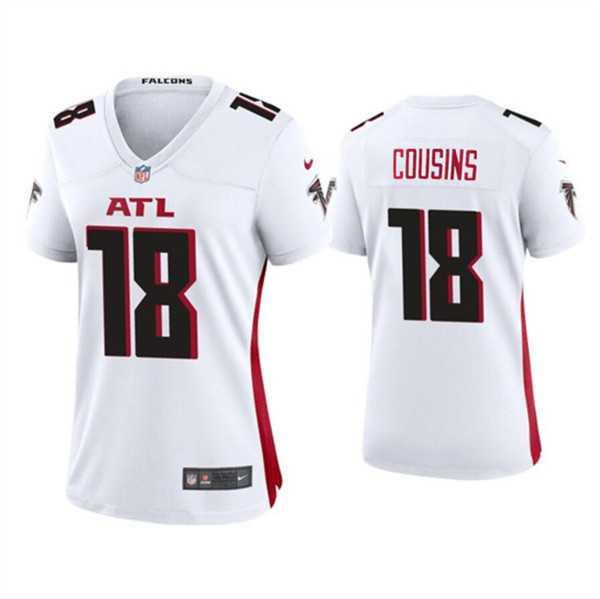 Womens Atlanta Falcons #18 Kirk Cousins White Stitched Jersey Dzhi 500w